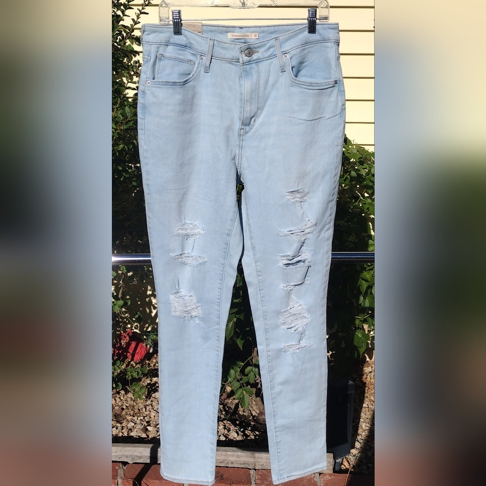 Levi's Blue Skinny Distressed Jeans